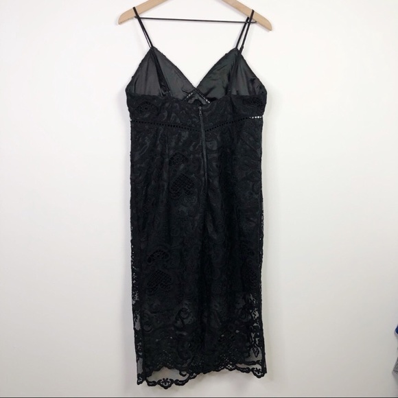 Bardot Lola Black Lace Sleeveless Midi Dress Large - Picture 3 of 8